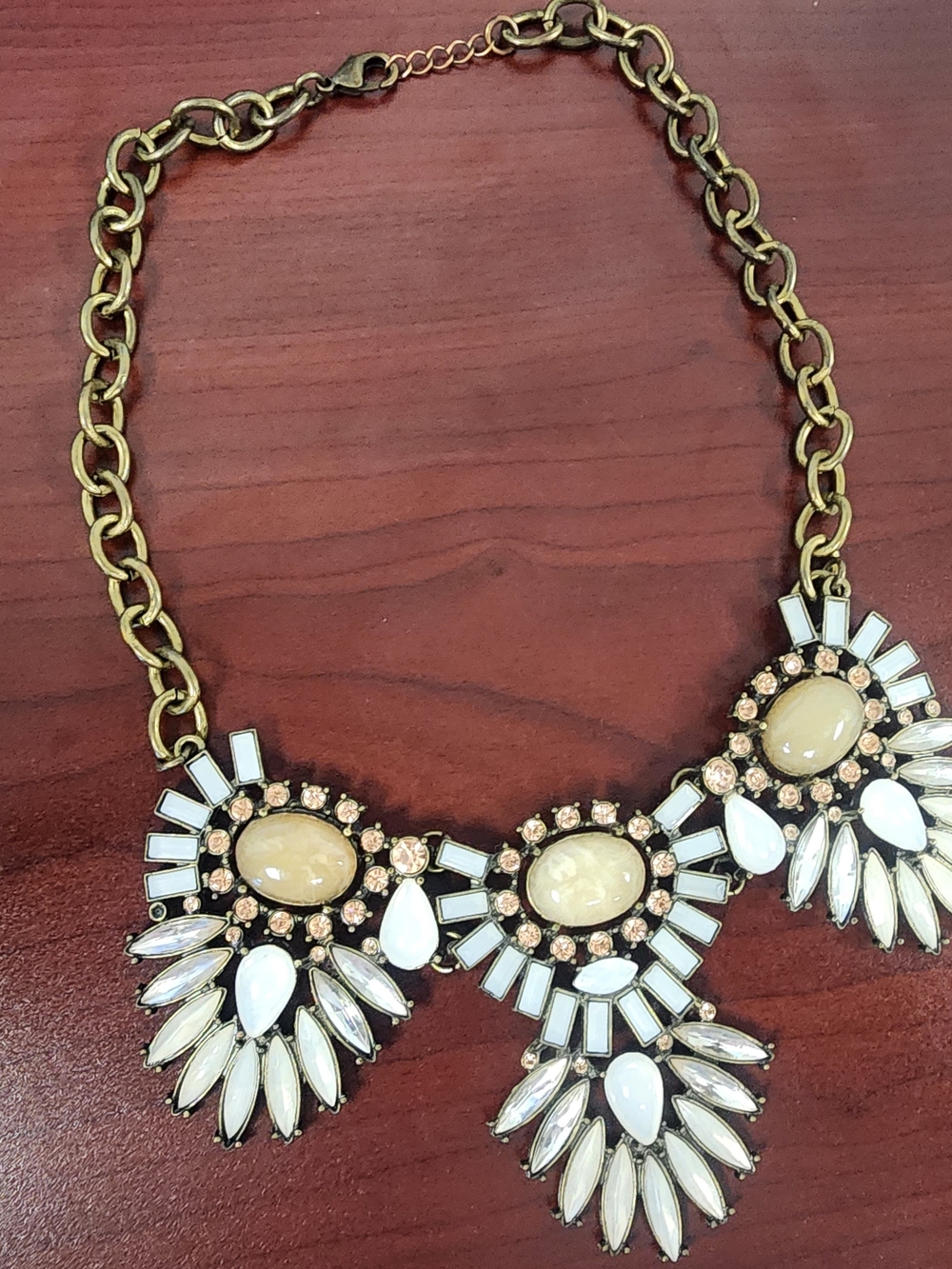 Spring Street Gold-Tone Necklace with Cream and White Accents